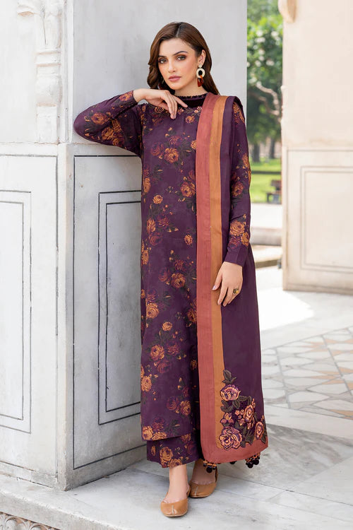 BAROQUE 3PC KARANDI PRINTED SHIRT WITH KARANDI PRINTED DUAPTTA AND TROUSER-828