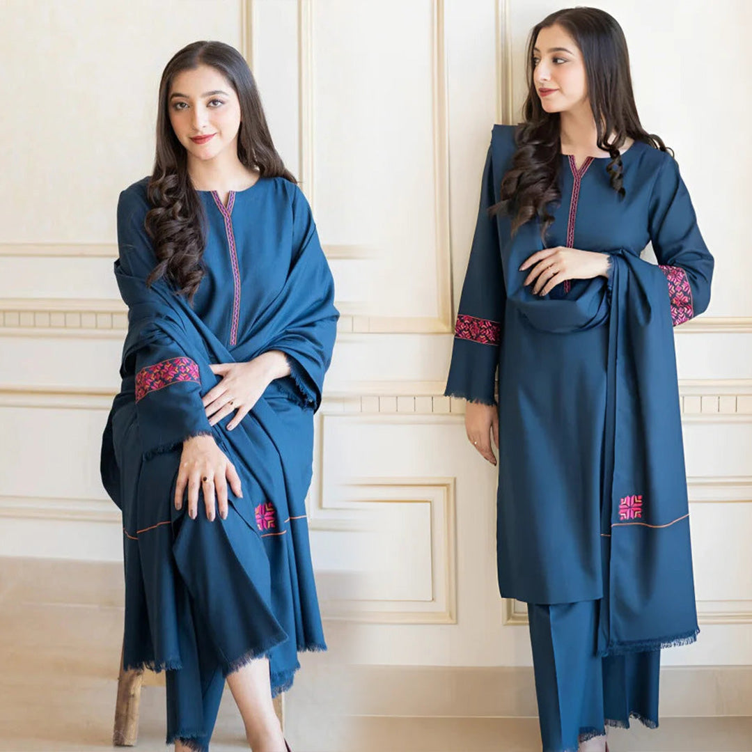 Dhanak 3PC Embroidered With Dhanak Embroidered Dupatta-615