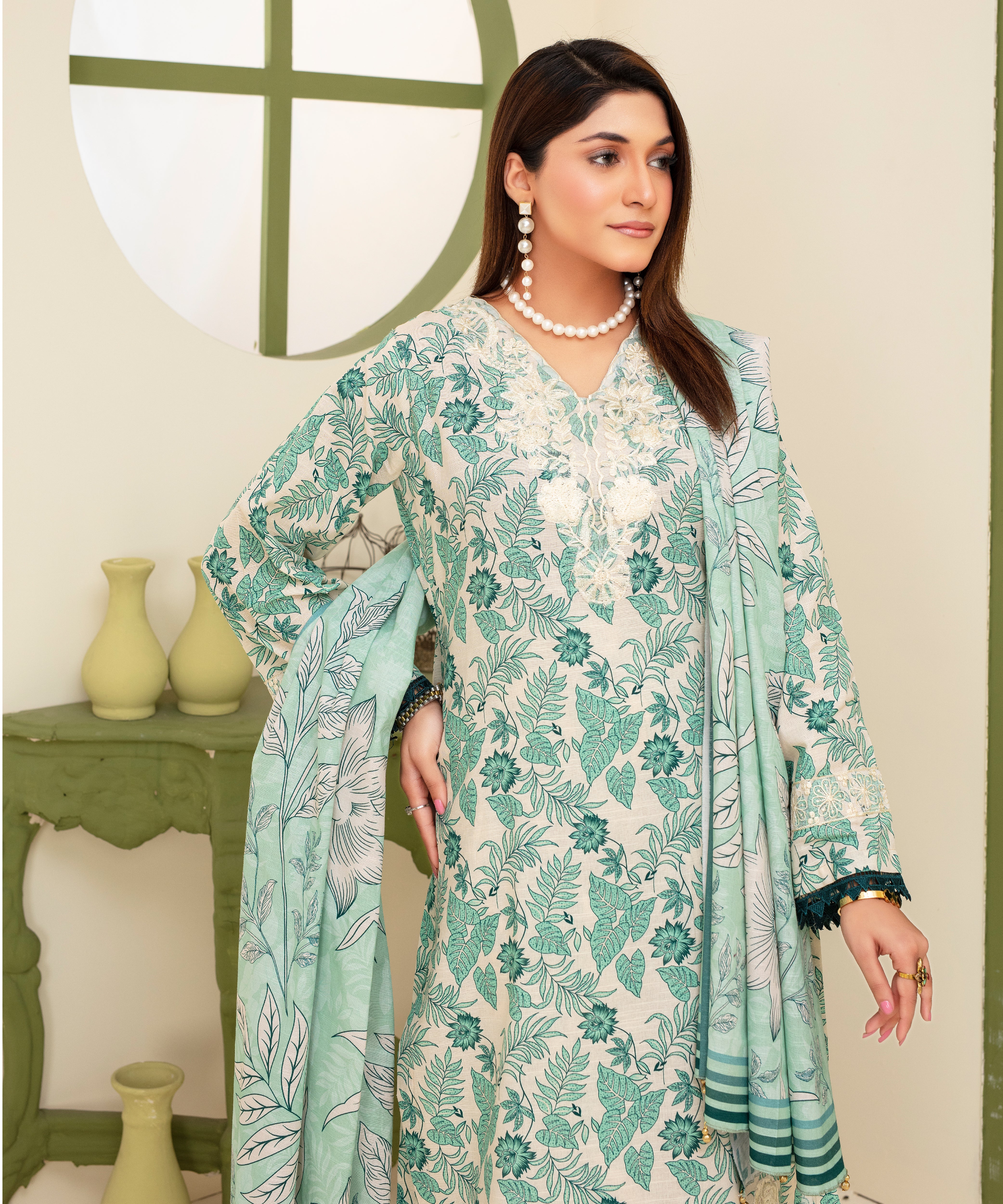 CREATION KHADDAR 3PC WITH KHADDAR PRINTED SHIRT & TROUSER-906