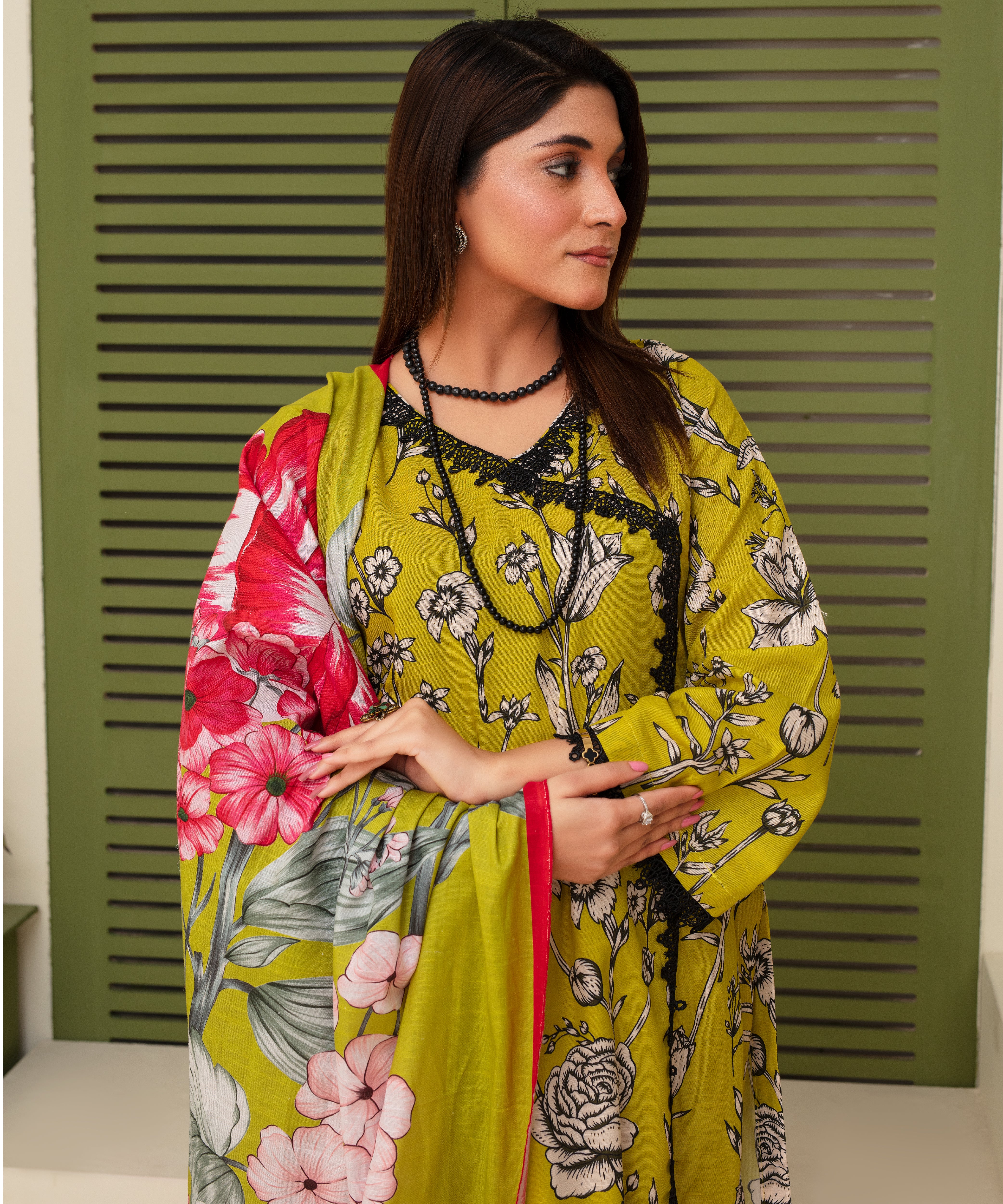 CREATION KHADDAR 3PC WITH KHADDAR PRINTED SHIRT & TROUSER-902