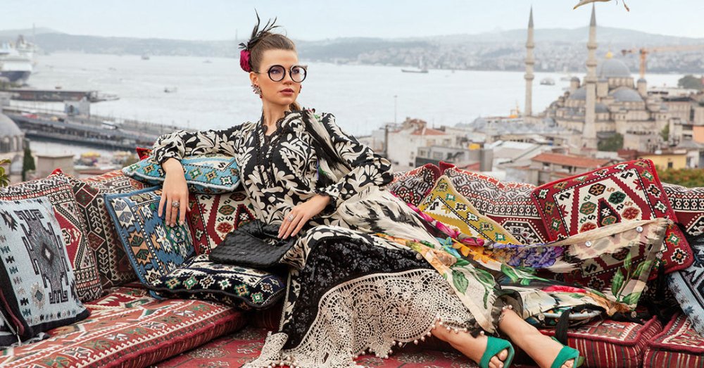 3PC KARANDI PRINTED SHIRT WITH KARANDI PRINTED DUAPTTA AND TROUSER - 1708 - Sapphire Studios