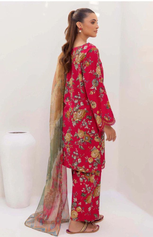 3PC Lawn Printed Shirt With Digital Printed Dupatta - 1612 - Sapphire Studios