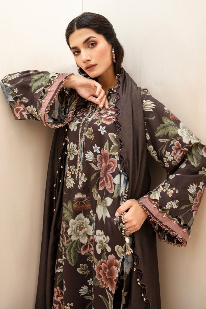 3PC Lawn Printed Shirt With Voile Printed Dupatta - 1510 - Sapphire Studios