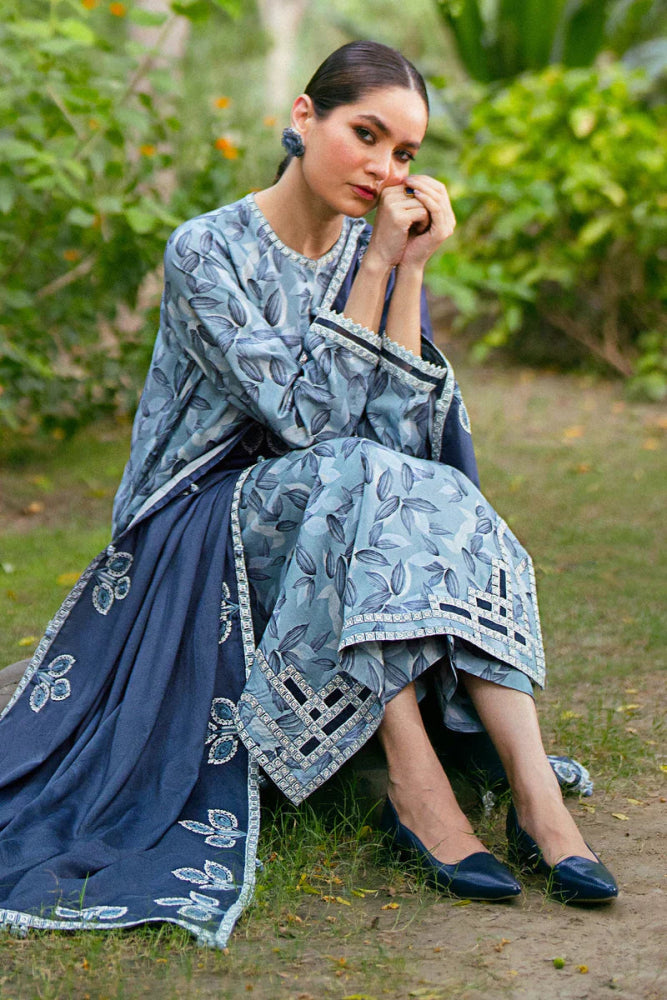 3PC - Printed Lawn Zarri Shirt With Voile Printed Dupatta - 1527 - Sapphire Studios