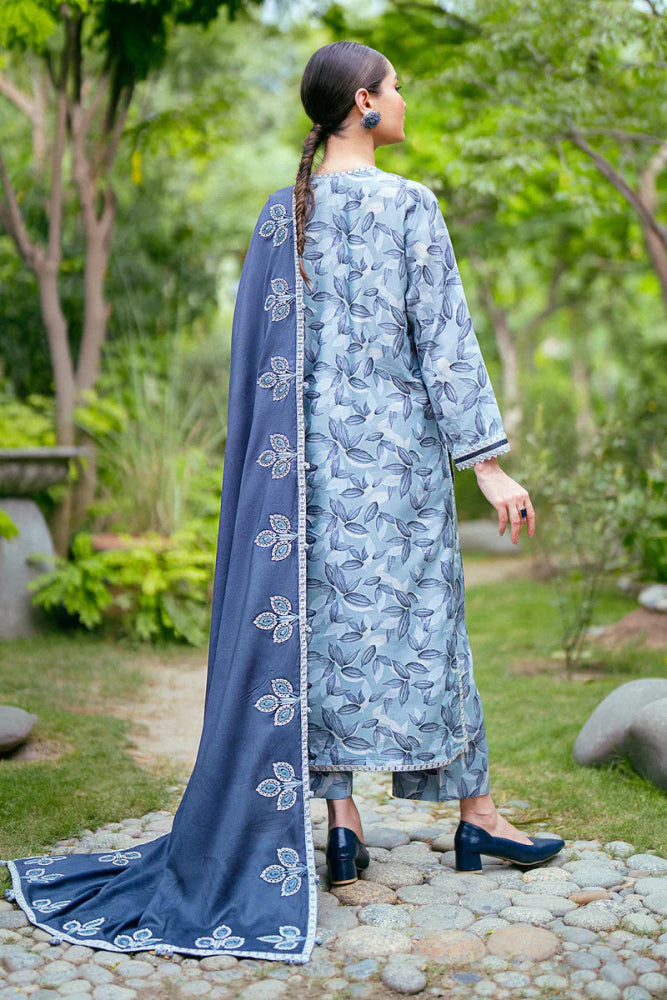 3PC - Printed Lawn Zarri Shirt With Voile Printed Dupatta - 1527 - Sapphire Studios