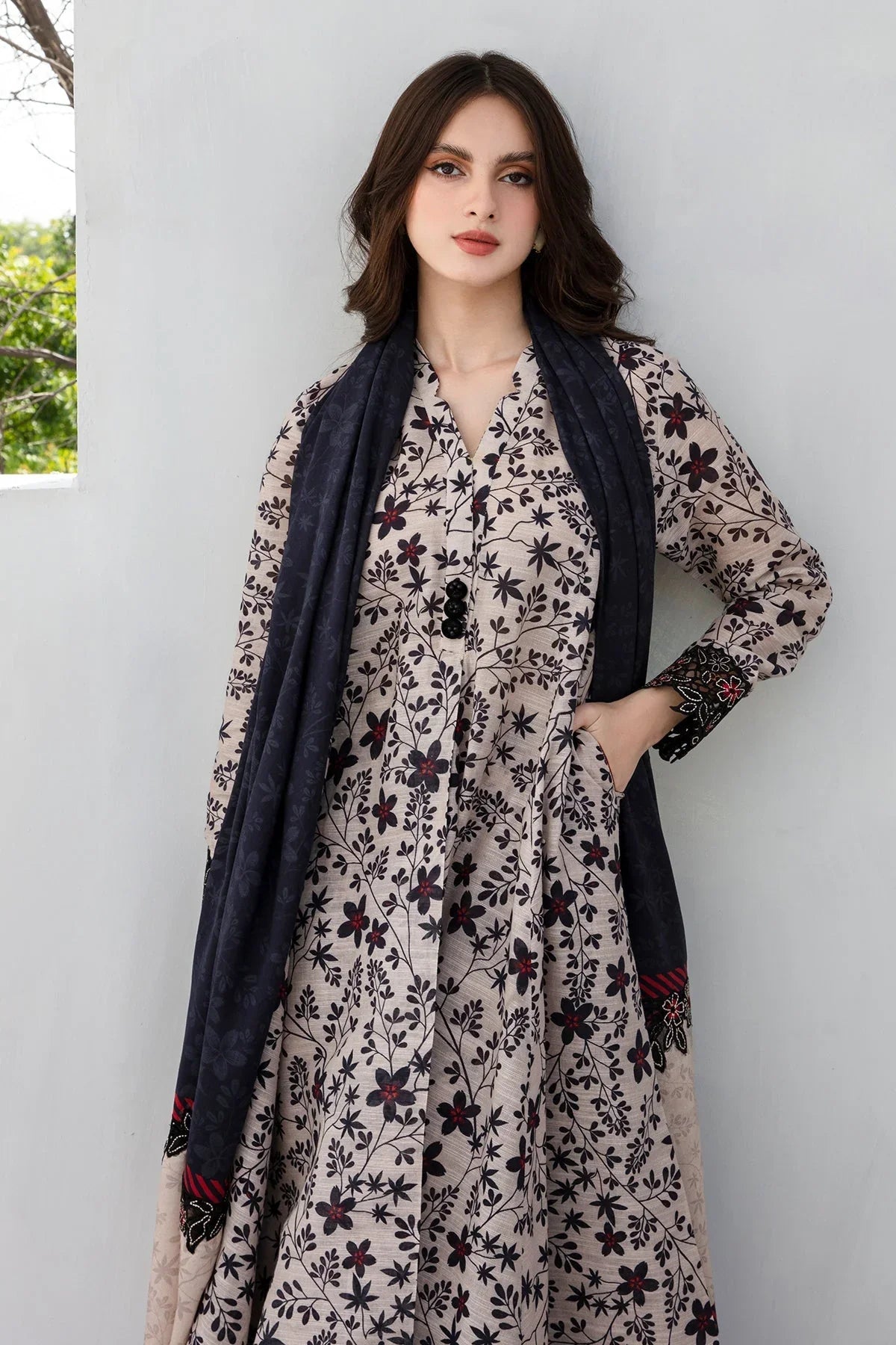 KARANDI 3PC PRINTED SHIRT WITH KARANDI PRINTED DUAPTTA AND TROUSER-802