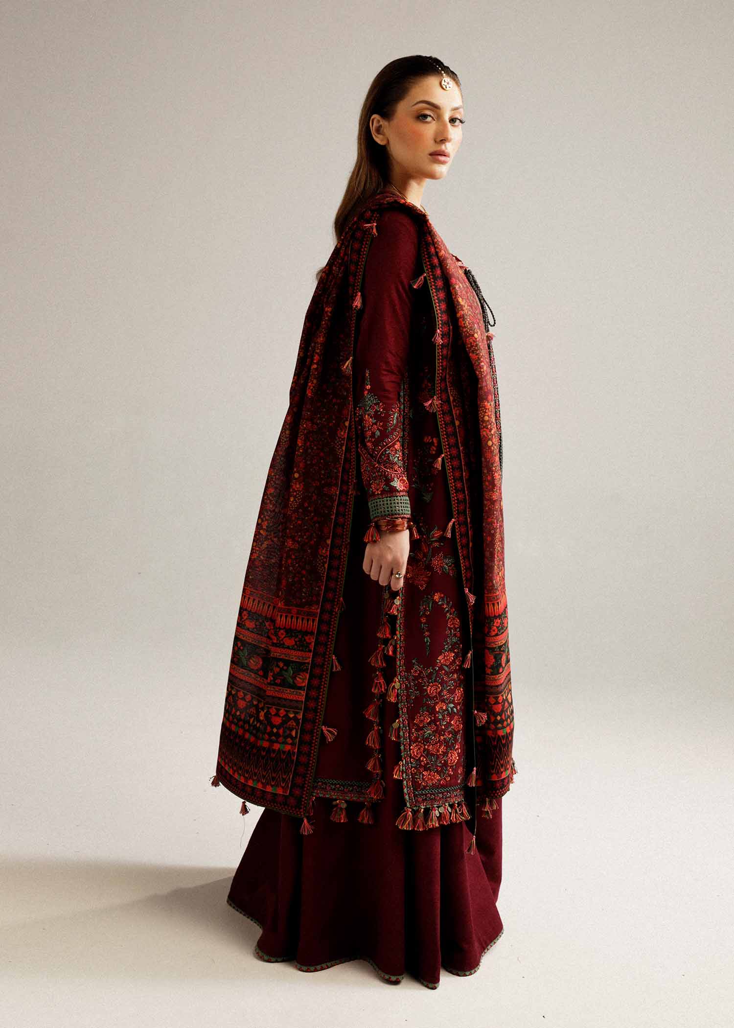 Dhanak 3PC Embroidered With Digital Printed Dupatta-172