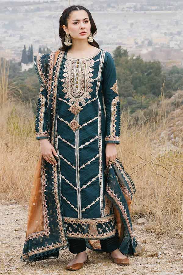 3PC Embroidered With Organza Embroidered Dupatta-123