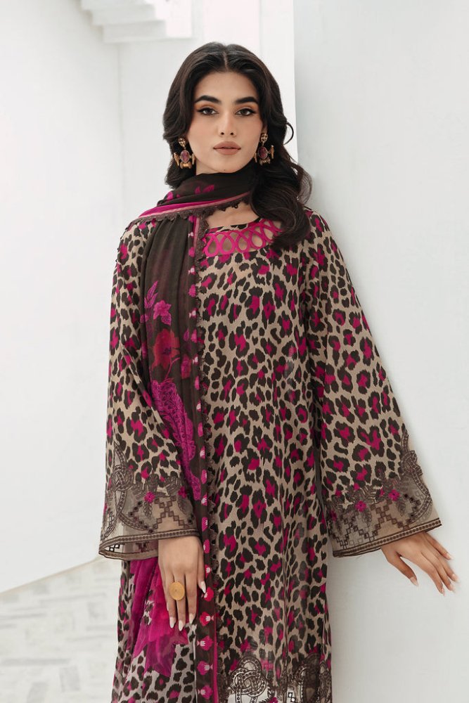 BAROQUE 3PC KARANDI PRINTED SHIRT WITH KARANDI PRINTED DUAPTTA AND TROUSER - 1701 - Sapphire Studios
