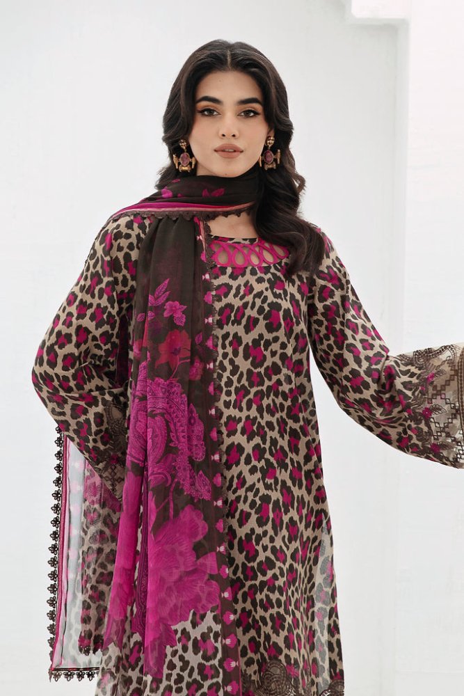 BAROQUE 3PC KARANDI PRINTED SHIRT WITH KARANDI PRINTED DUAPTTA AND TROUSER - 1701 - Sapphire Studios