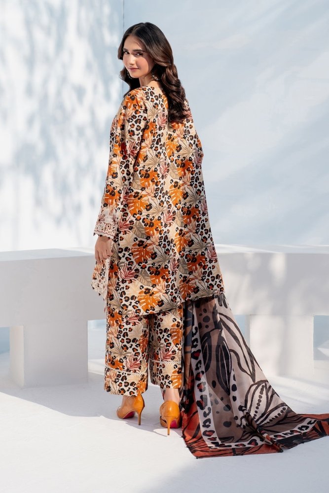 BAROQUE 3PC KARANDI PRINTED SHIRT WITH KARANDI PRINTED DUAPTTA AND TROUSER - 1702 - Sapphire Studios