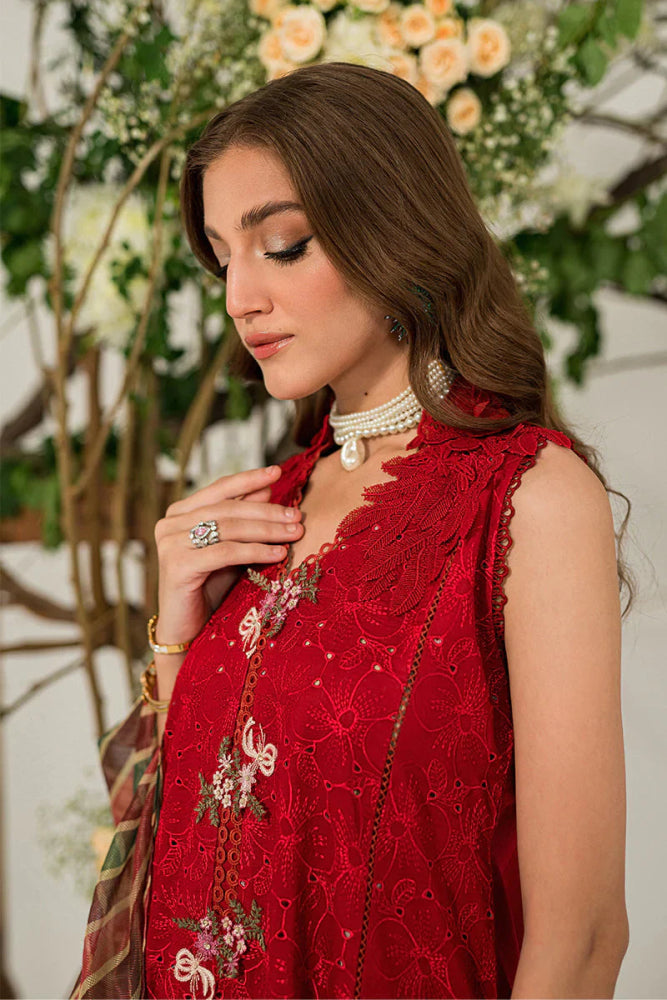 Chikankari 3PC Embroidered With Digital Printed Organza Dupatta - 111 - Sapphire Studios