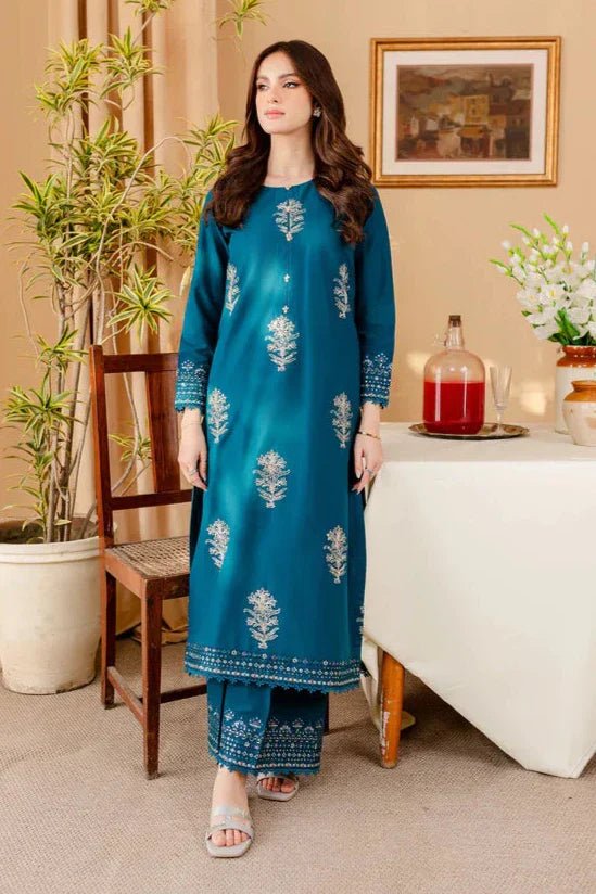 Dhanak 2PC Embroidered With Dhanak Embroidered Trouser - 283 - Sapphire Studios