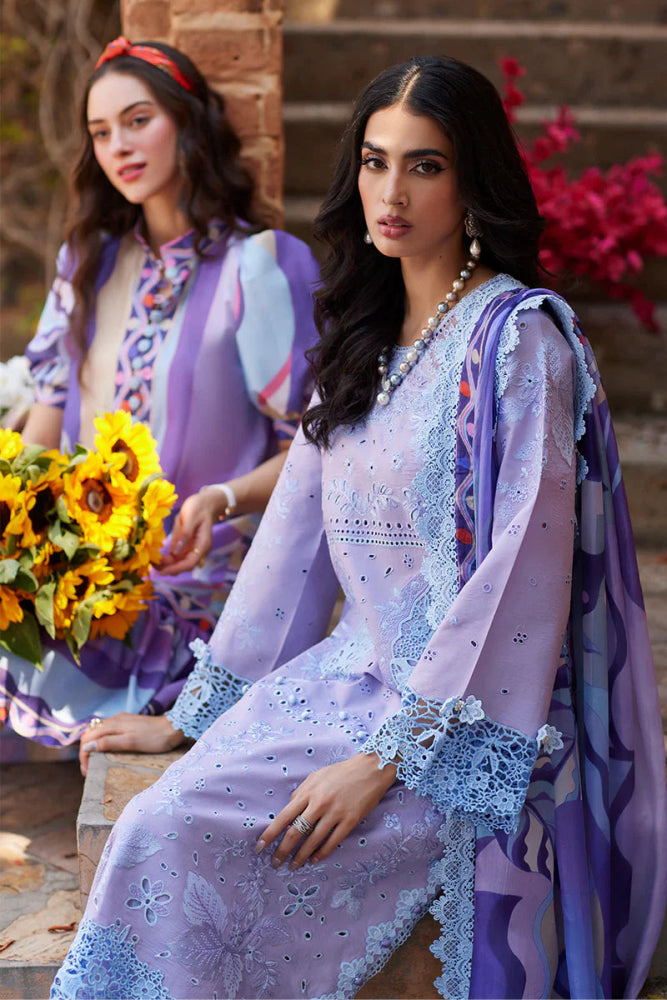 Dhanak 3PC Chekankari Embroidered With Digital Printed Wool Shawl - 109 - Sapphire Studios
