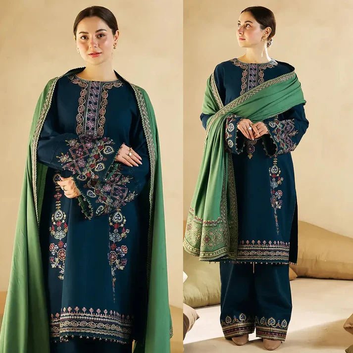 Dhanak 3PC Embroidered - 1293 - Sapphire Studios