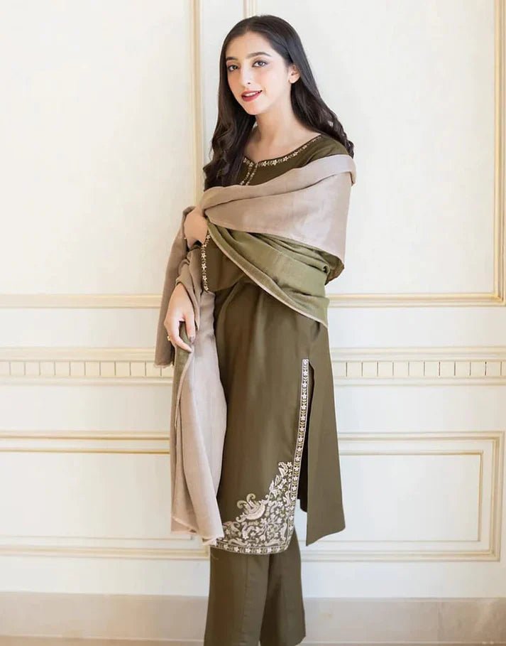 Dhanak 3PC Embroidered - 611 - Sapphire Studios