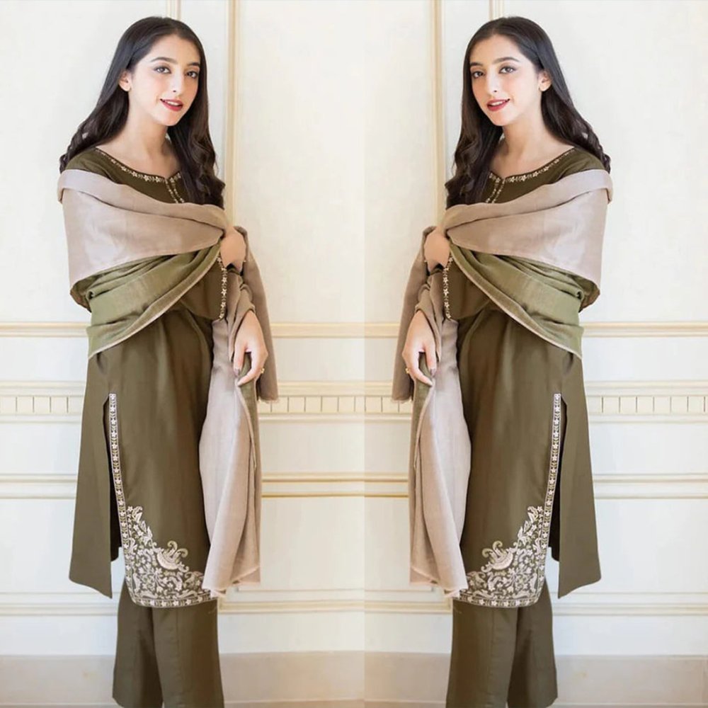 Dhanak 3PC Embroidered - 611 - Sapphire Studios