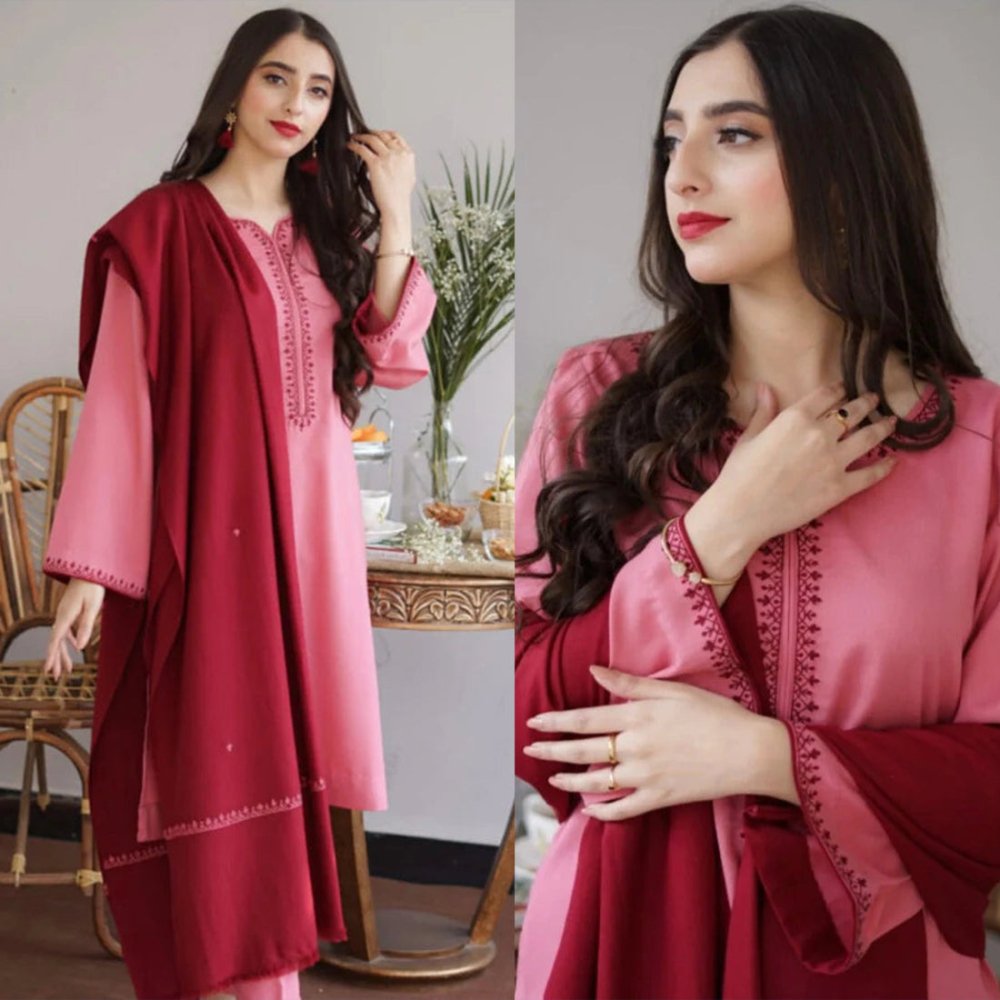 Dhanak 3PC Embroidered - 617 - Sapphire Studios