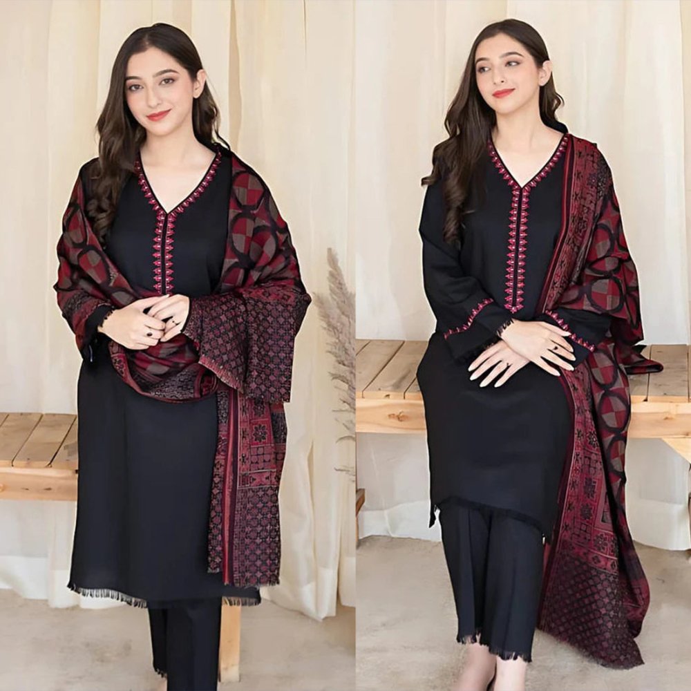 Dhanak 3PC Embroidered - 622 - Sapphire Studios