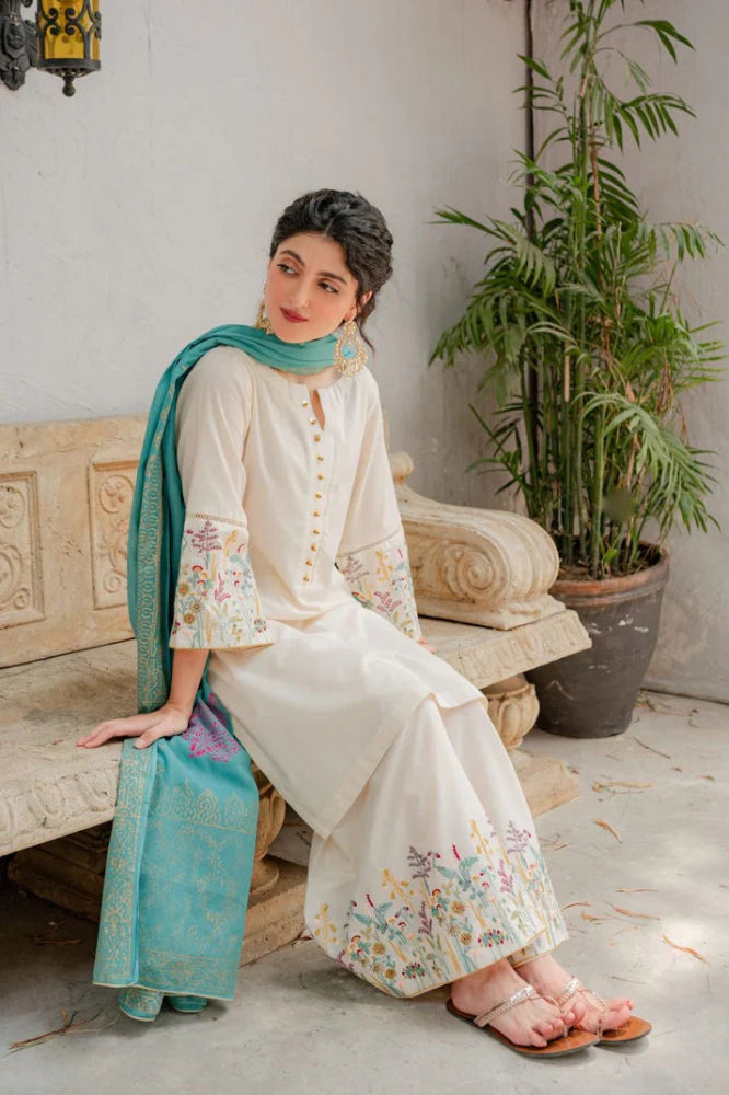 Dhanak 3PC Embroidered - 624 - Sapphire Studios