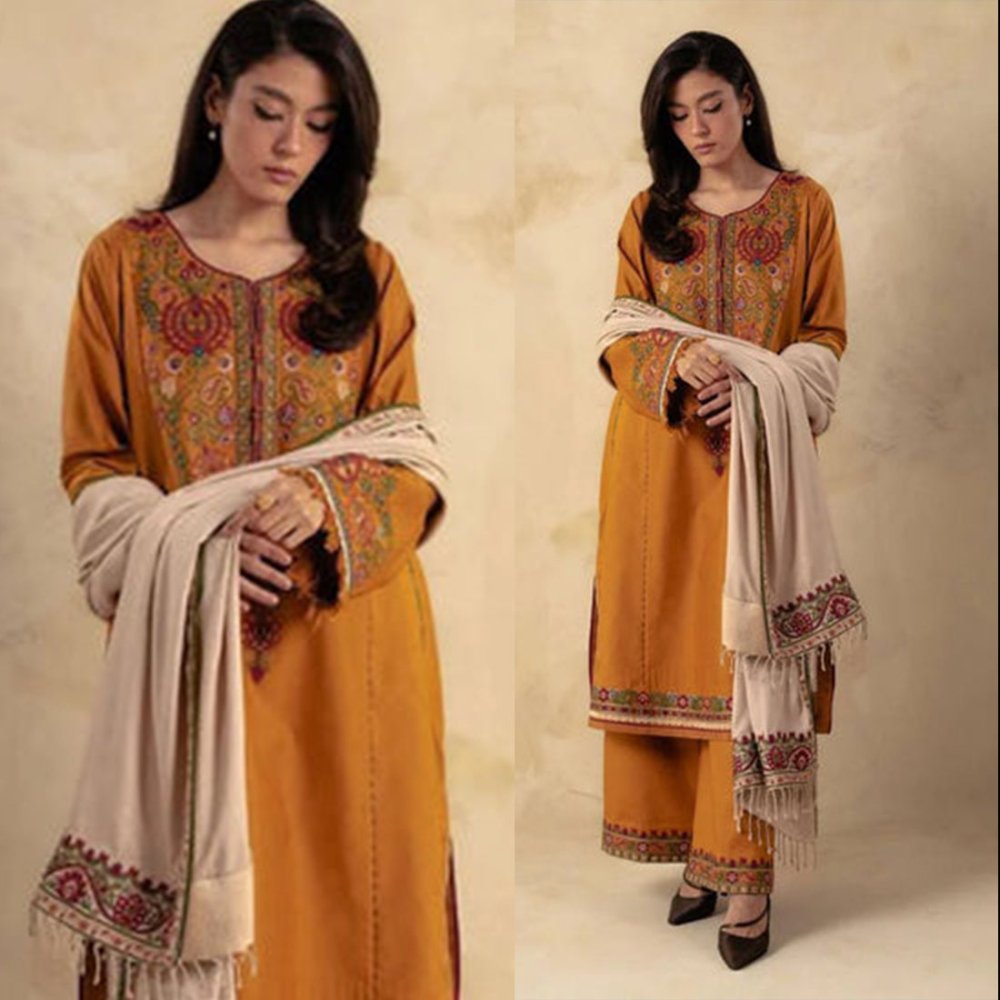 Dhanak 3PC Embroidered - 627 - Sapphire Studios