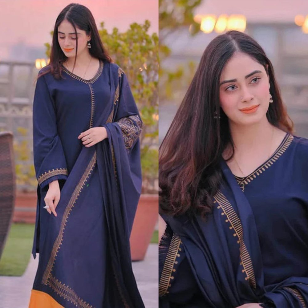 Dhanak 3PC Embroidered - 628 - Sapphire Studios