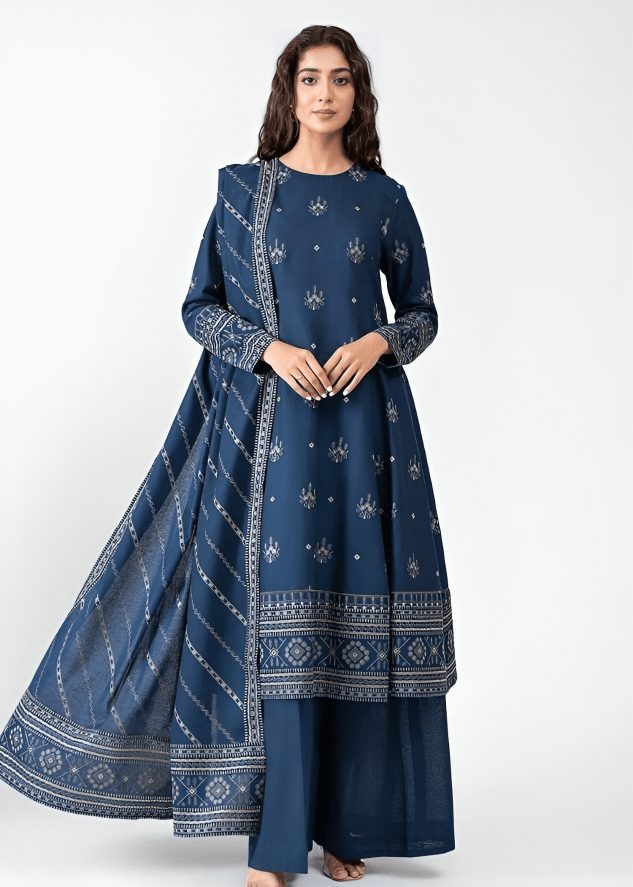 Dhanak 3PC Embroidered - 644 - Sapphire Studios