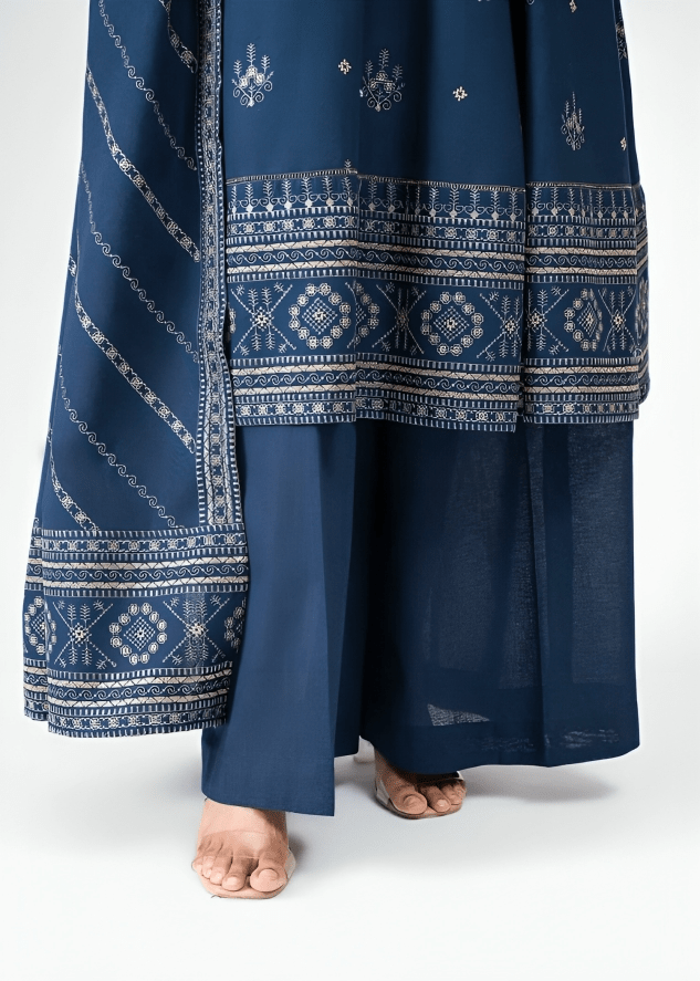 Dhanak 3PC Embroidered - 644 - Sapphire Studios