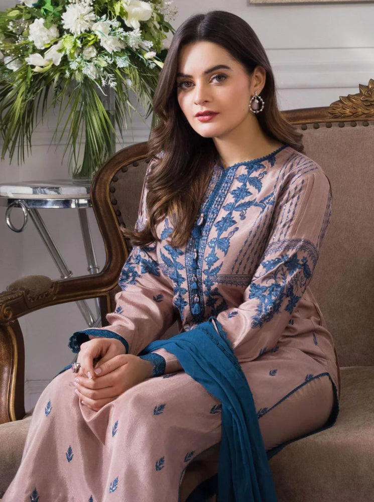 Dhanak 3PC Embroidered Shirt with Chiffon Dupatta - 142 - Sapphire Studios