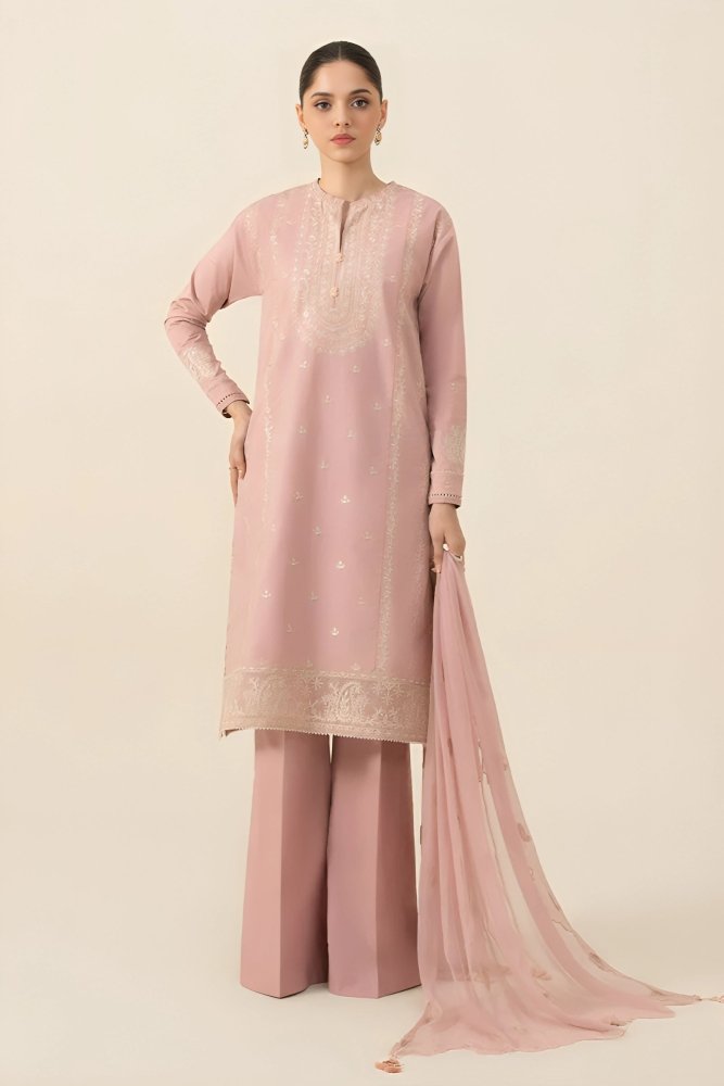 Dhanak - 3PC Embroidered Shirt with Chiffon Embroidered Dupatta - 3133 - Sapphire Studios