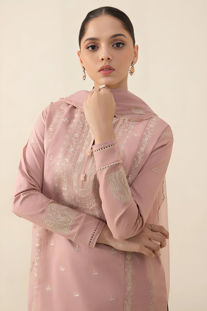 Dhanak - 3PC Embroidered Shirt with Chiffon Embroidered Dupatta - 3133 - Sapphire Studios