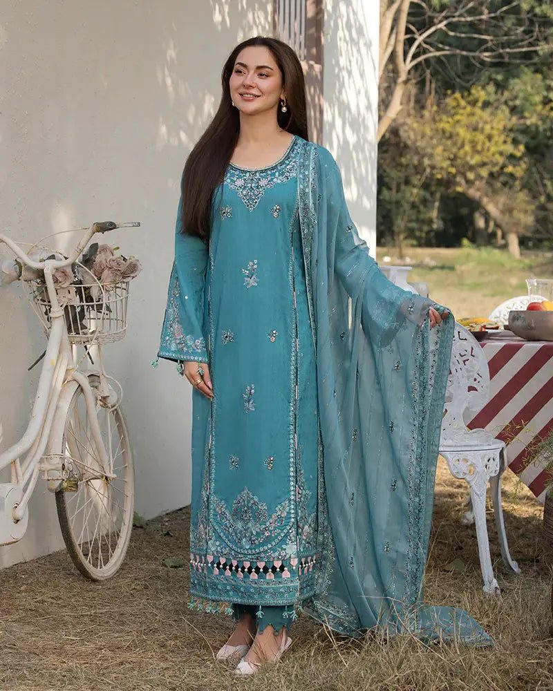 Dhanak - 3PC Embroidered Shirt with Chiffon Embroidered Dupatta - 3276 - Sapphire Studios