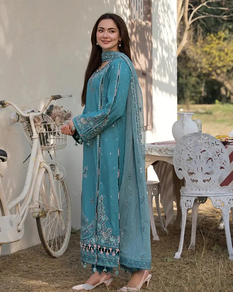 Dhanak - 3PC Embroidered Shirt with Chiffon Embroidered Dupatta - 3276 - Sapphire Studios