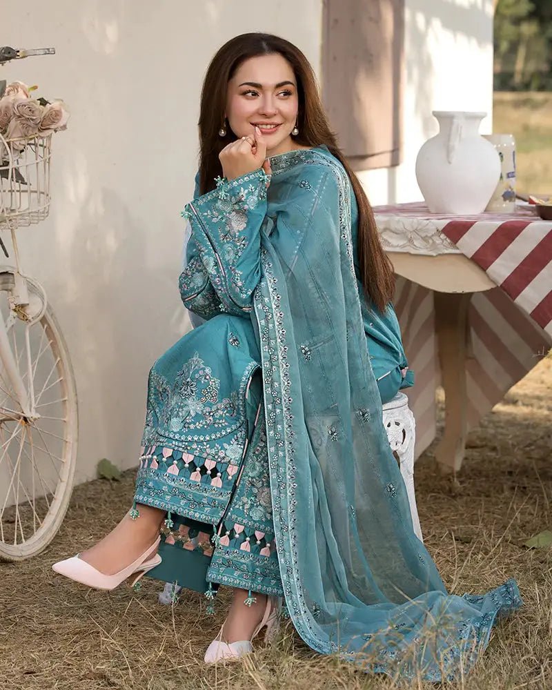 Dhanak - 3PC Embroidered Shirt with Chiffon Embroidered Dupatta - 3276 - Sapphire Studios