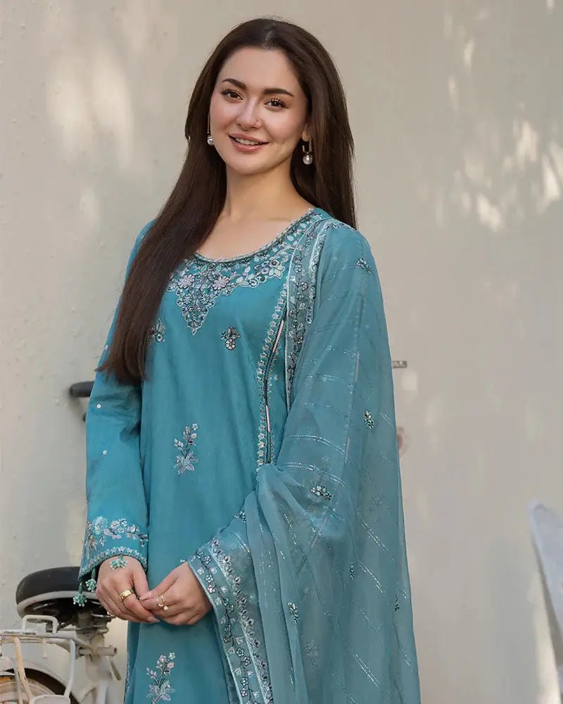 Dhanak - 3PC Embroidered Shirt with Chiffon Embroidered Dupatta - 3276 - Sapphire Studios
