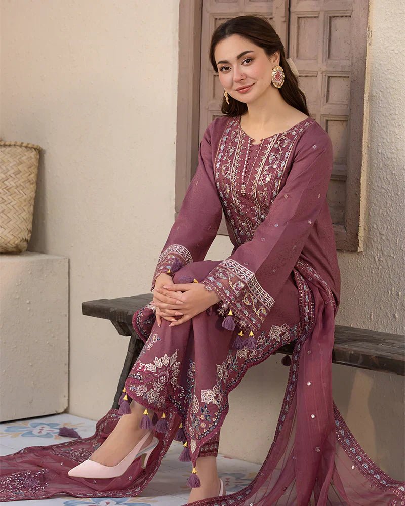 Dhanak - 3PC Embroidered Shirt with Chiffon Embroidered Dupatta - 3286 - Sapphire Studios