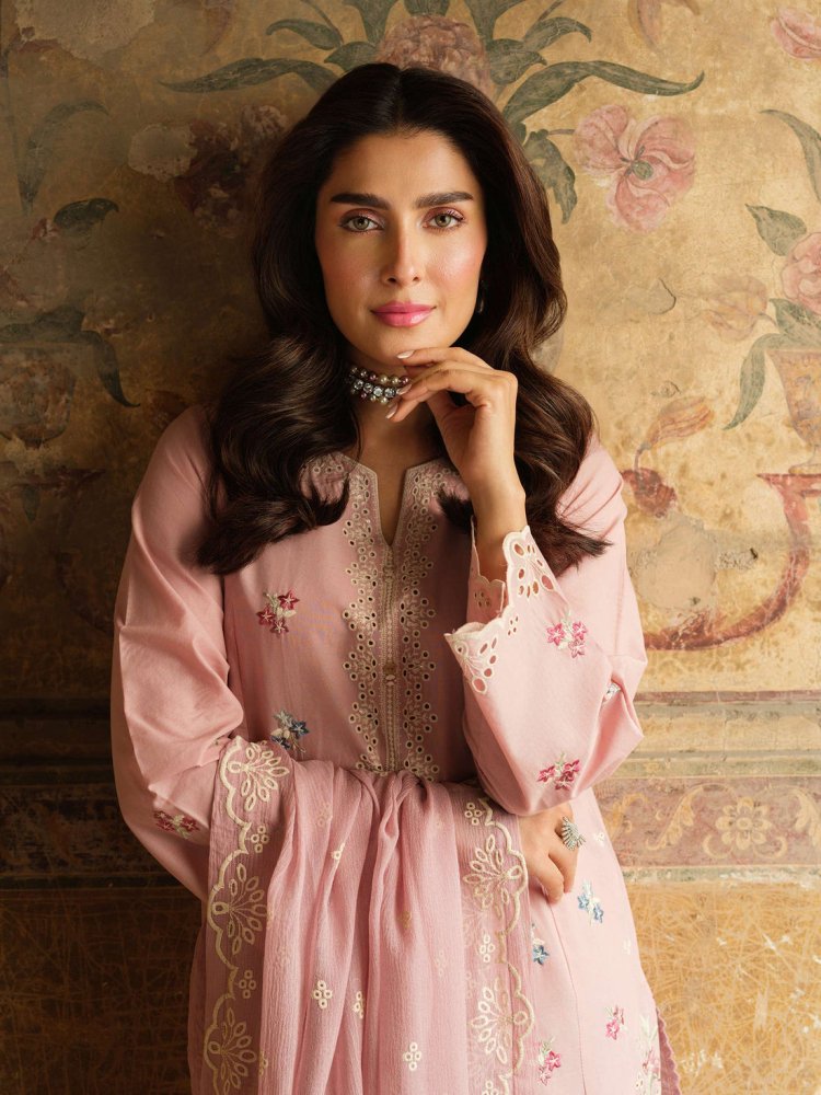 Dhanak - 3PC Embroidered Shirt with Chiffon Embroidered Dupatta - 3323 - Sapphire Studios