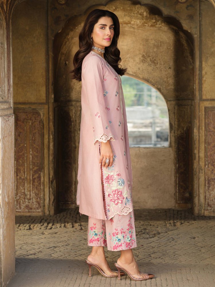 Dhanak - 3PC Embroidered Shirt with Chiffon Embroidered Dupatta - 3323 - Sapphire Studios