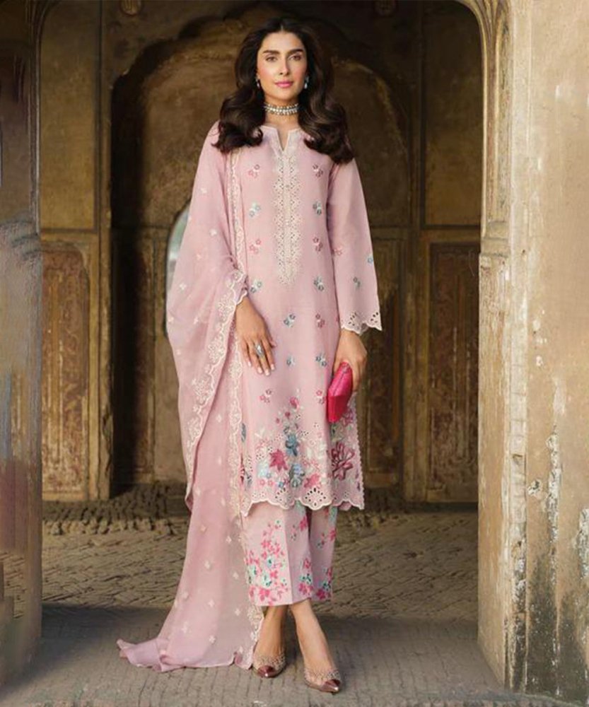 Dhanak - 3PC Embroidered Shirt with Chiffon Embroidered Dupatta - 3323 - Sapphire Studios