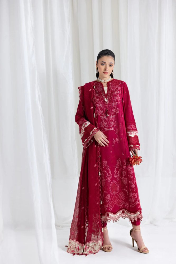 Dhanak - 3PC Embroidered Shirt with Chiffon Embroidered Dupatta - 3366 - Sapphire Studios