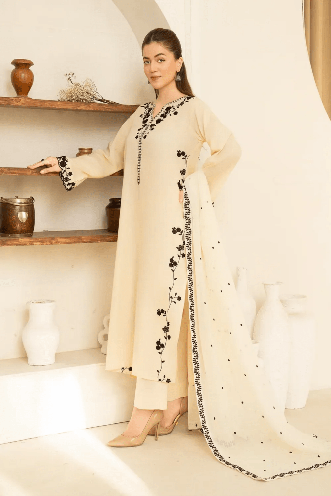 Dhanak - 3PC Embroidered Shirt with Chiffon Embroidered Dupatta - 3510 - Sapphire Studios