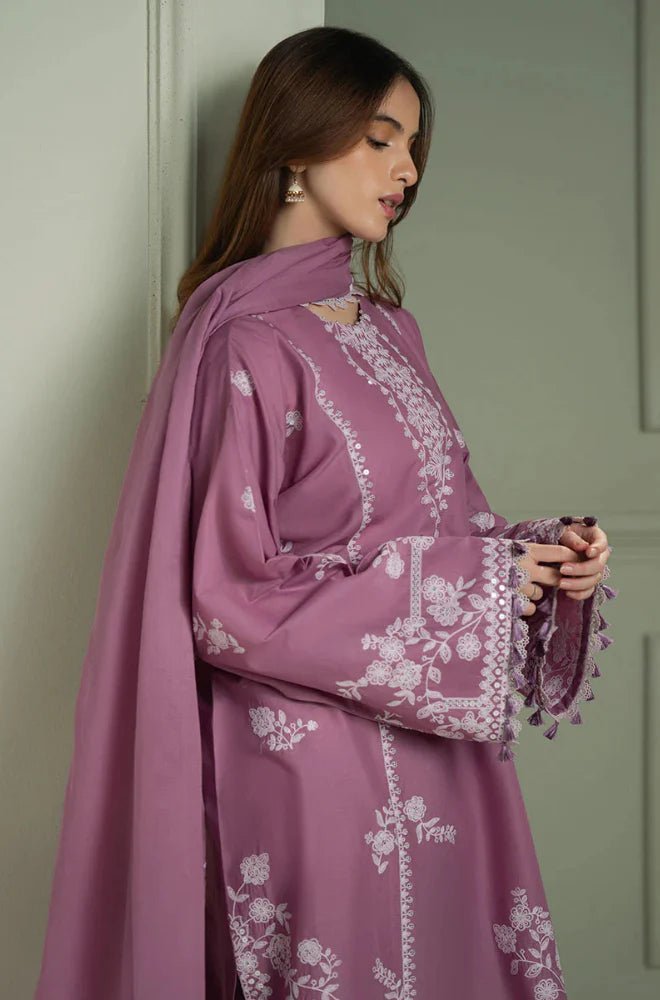 Dhanak 3PC Embroidered Shirt with Chiffon Embroidered Dupatta - 3518 - Sapphire Studios