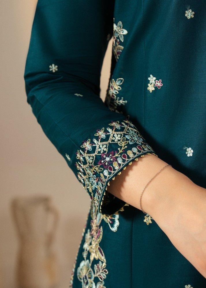 Dhanak - 3PC Embroidered Shirt with Chiffon Embroidered Dupatta - 3531 - Sapphire Studios