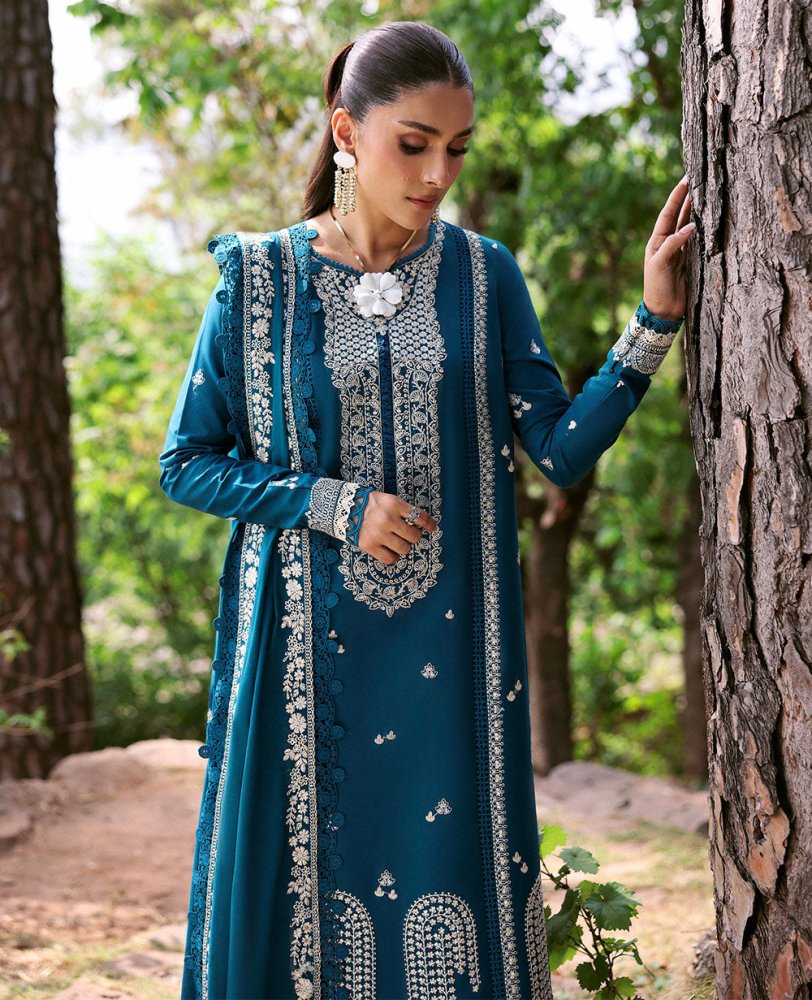Dhanak 3PC Embroidered Shirt with Dhanak Embroidered Dupatta - 3374 - Sapphire Studios