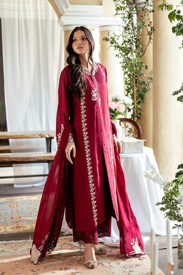 Dhanak 3PC Embroidered Shirt with Dhanak Embroidered Dupatta - 3431 - Sapphire Studios