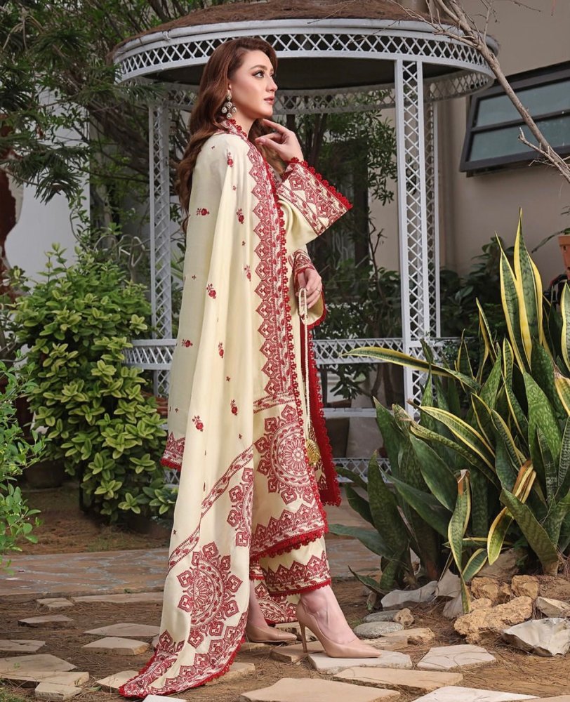 Dhanak 3PC Embroidered Shirt with Dhanak Embroidered Dupatta - 3514 - Sapphire Studios