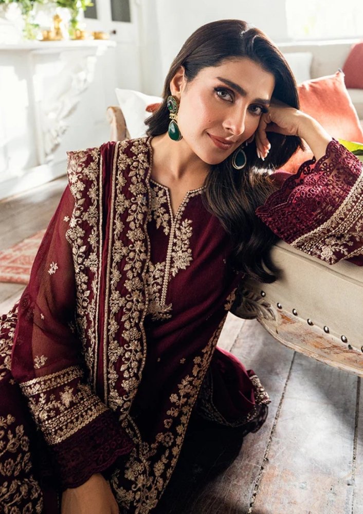 Dhanak - 3PC Embroidered Shirt with Dhanak Embroidered Dupatta - 3524 - Sapphire Studios