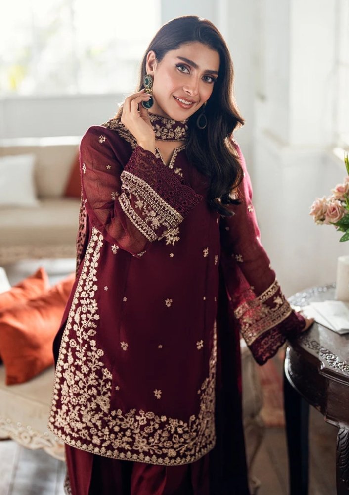 Dhanak - 3PC Embroidered Shirt with Dhanak Embroidered Dupatta - 3524 - Sapphire Studios