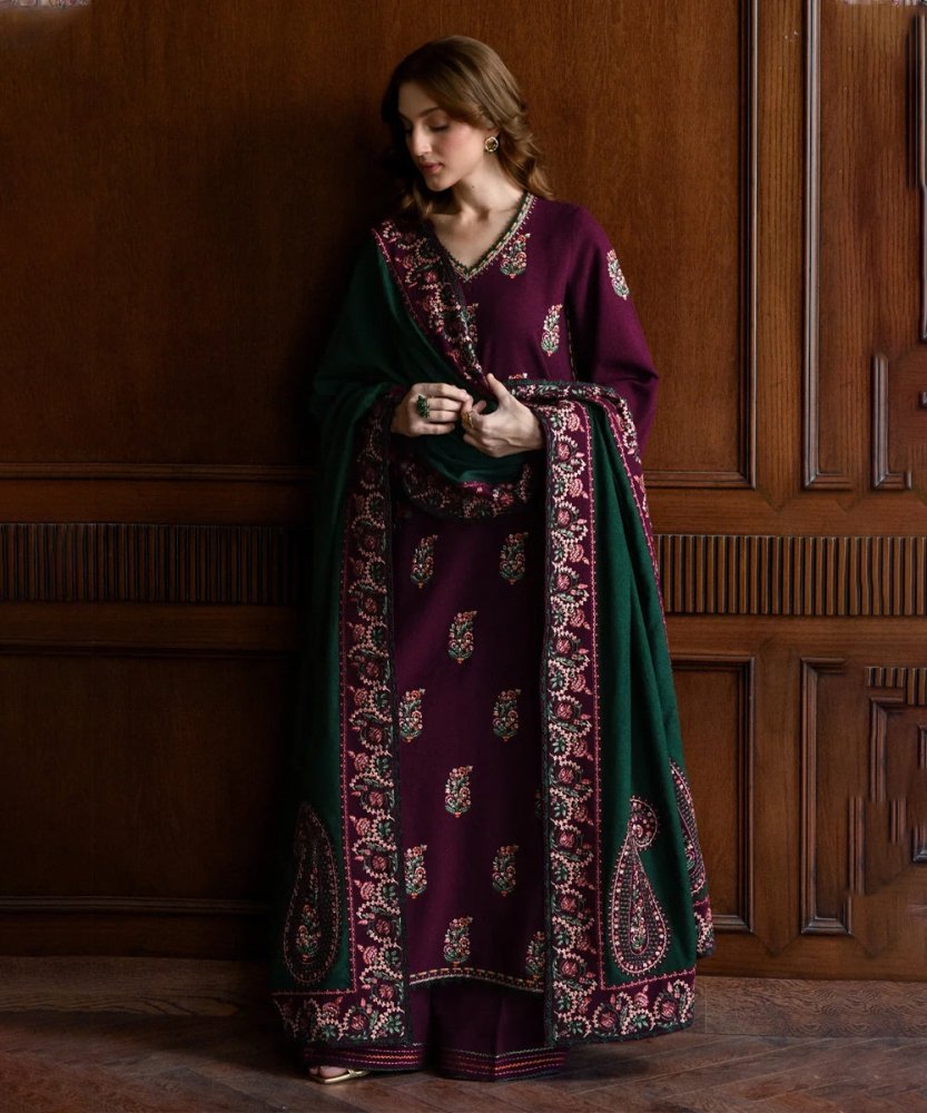 Dhanak 3PC Embroidered Shirt with Dhanak Embroidered Dupatta - 3563 - Sapphire Studios