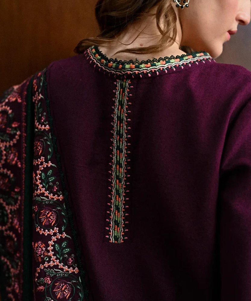 Dhanak 3PC Embroidered Shirt with Dhanak Embroidered Dupatta - 3563 - Sapphire Studios